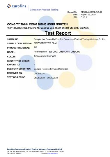 CHỨNG CHỈ PROTECTION FILM